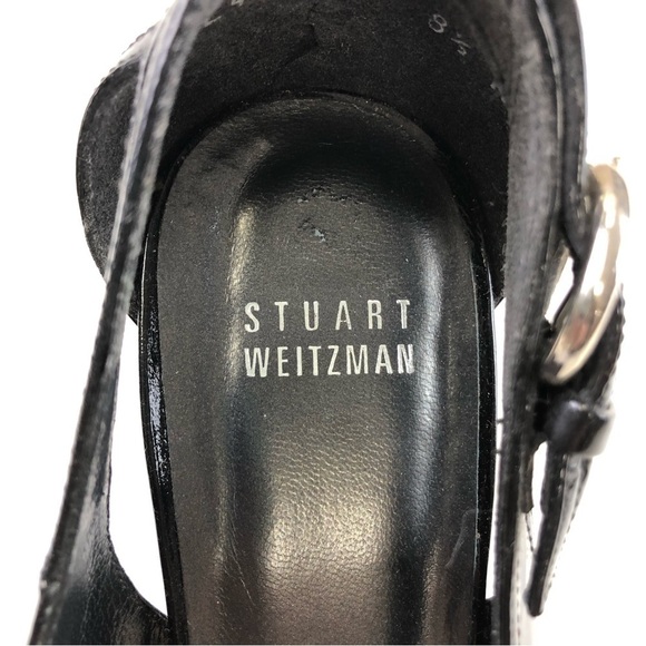 STUART Weitzman patent heels patent pumps with buckle and cutout detail Size 8.5 - Picture 2 of 11